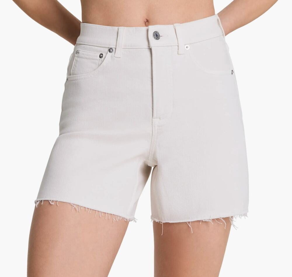 SPANXshape™ Authentic 360 Raw Hem Jean Shorts Alabaster XL